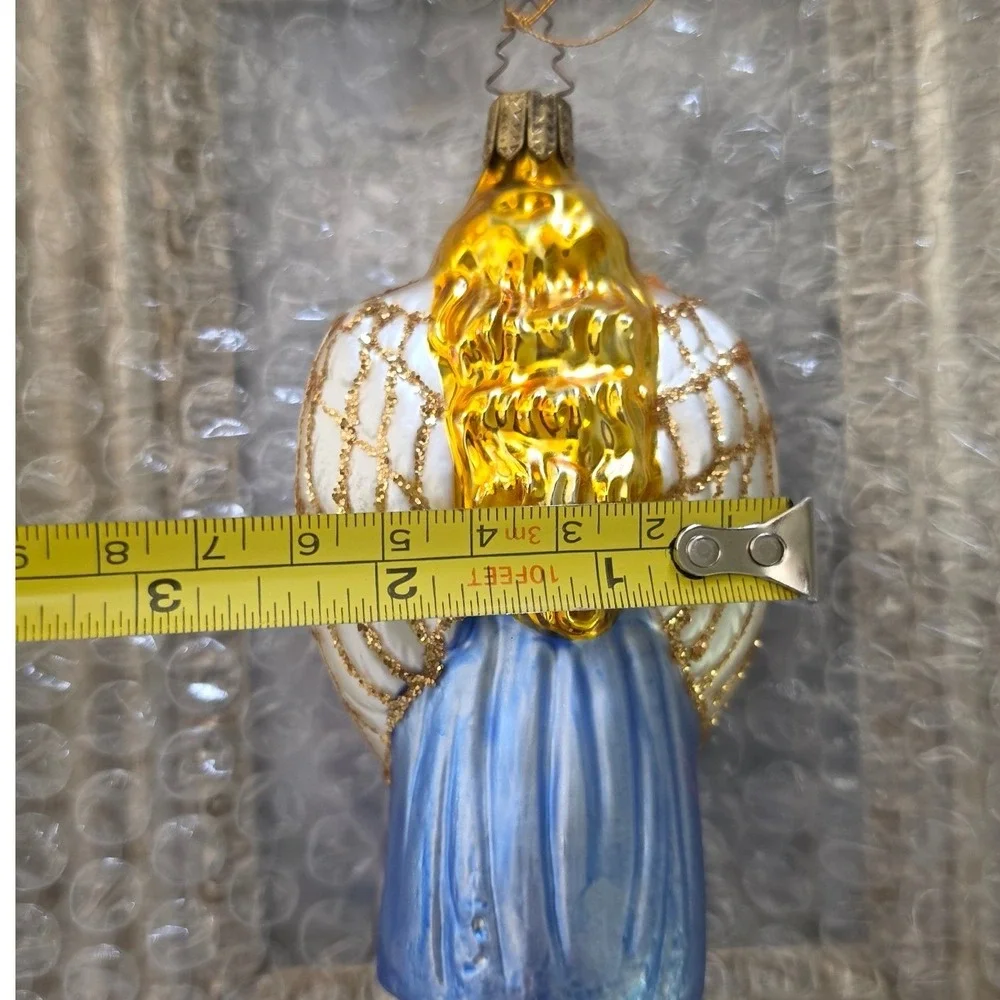 Whitehurst Imports Glass Angel Ornament Hand Painted Germany cottagecore VTG